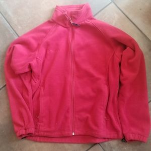 Columbia Women's Fleece Full Zip Up Top Red Large